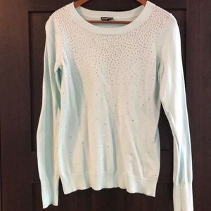Express Blue Long Sleeve Sweater w/ Rhinestones M